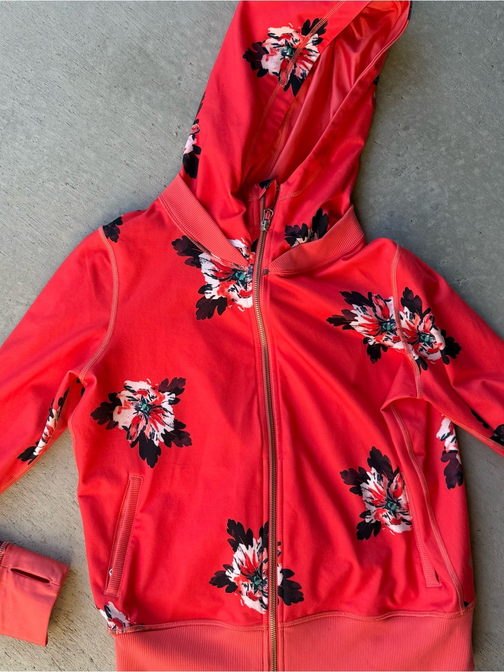 lululemon athletica Coral Floral Zip Hoodie